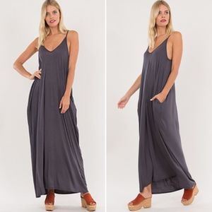 TERRI Harem Dress W/ pockets - CHARCOAL